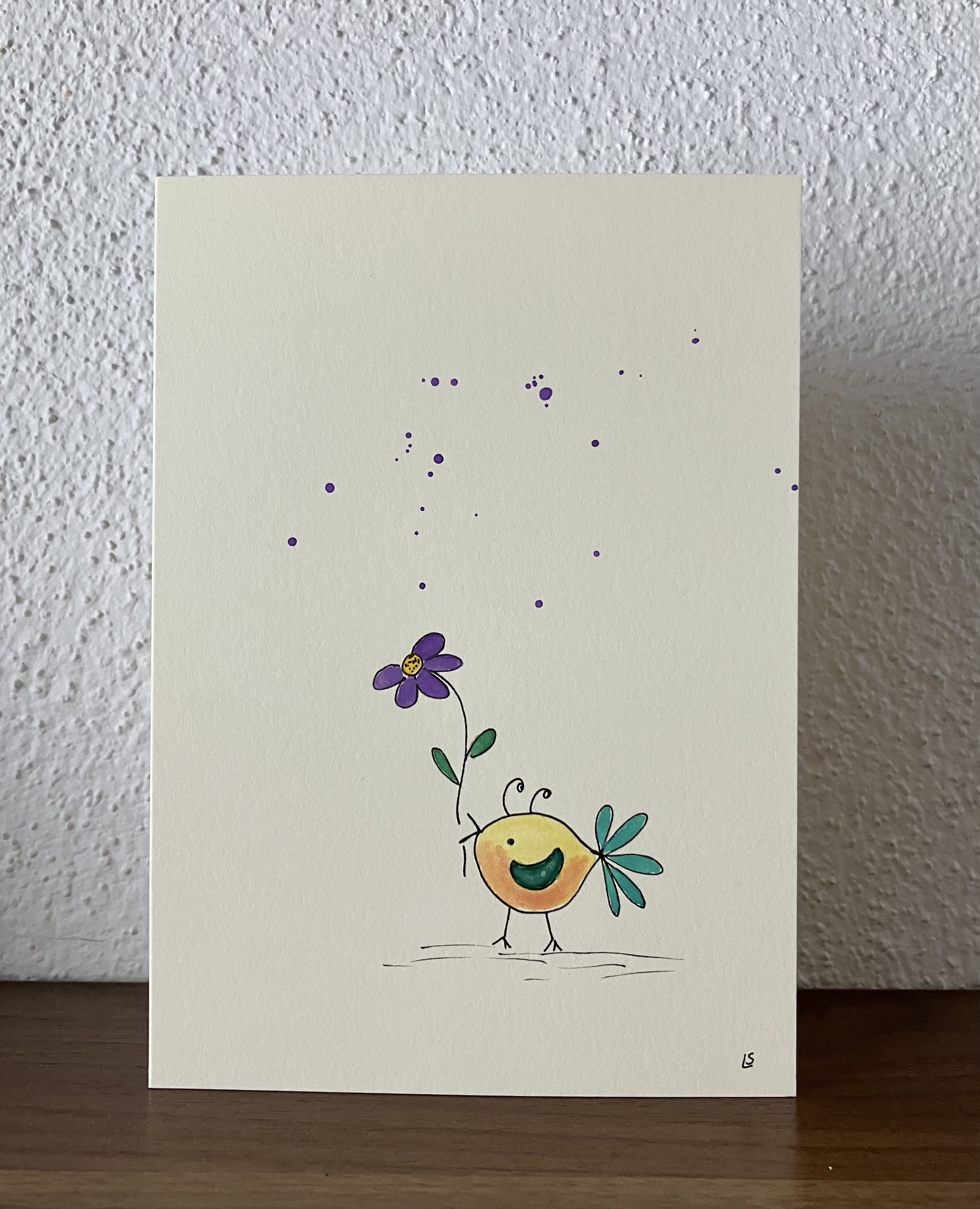 Handbemalte Grußkarte