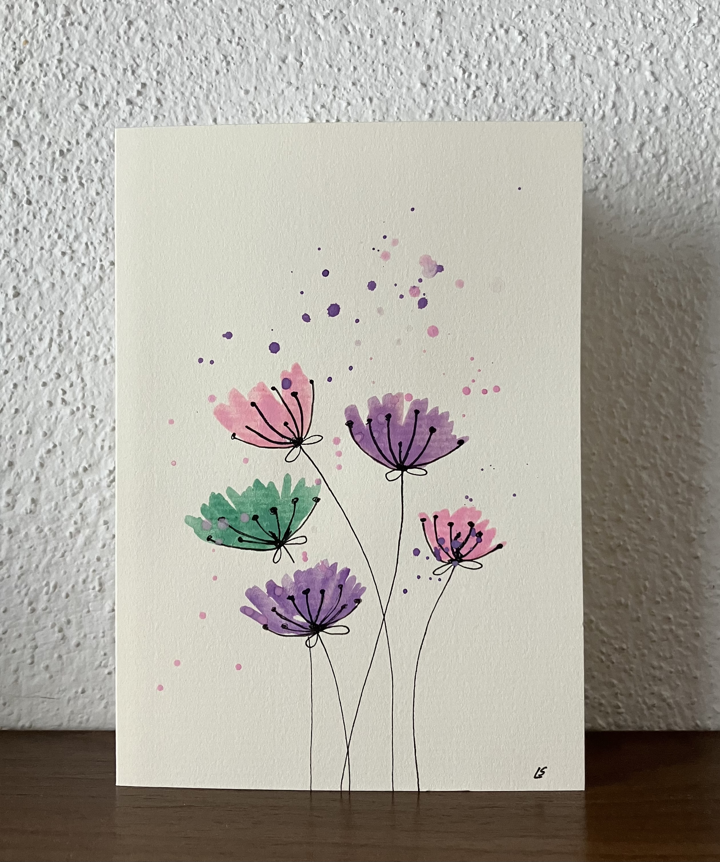 Handbemalte Grußkarte