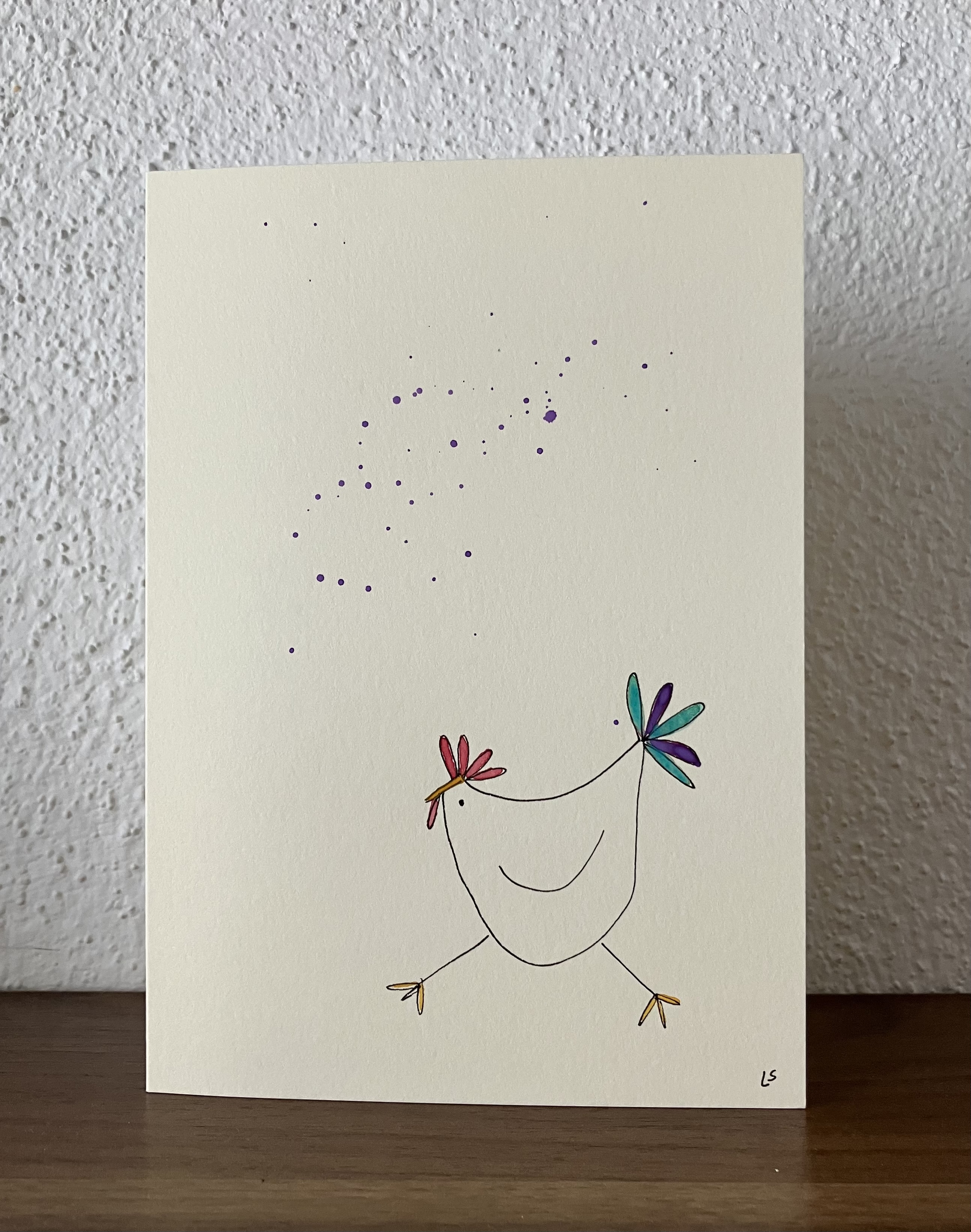 Handbemalte Grußkarte